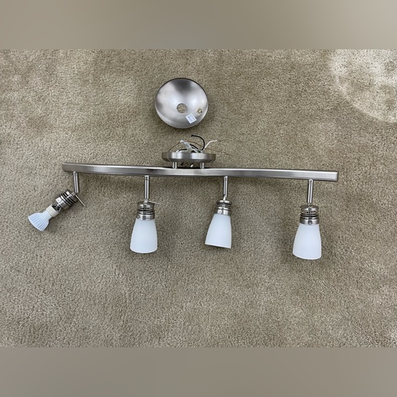 4-Light Traditional Track Lighting Set, Satin Nickel - Picture 2 of 14